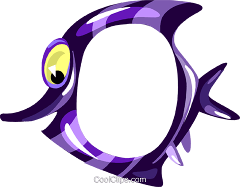 Cartoon Tropical Fish Frame - Clip Art Fish Photo Frame (480x374), Png Download