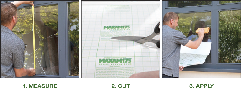 Maxam175 Makes It Easy To Make Broken Window Safe - Maxam Glass Repair Film (767x299), Png Download