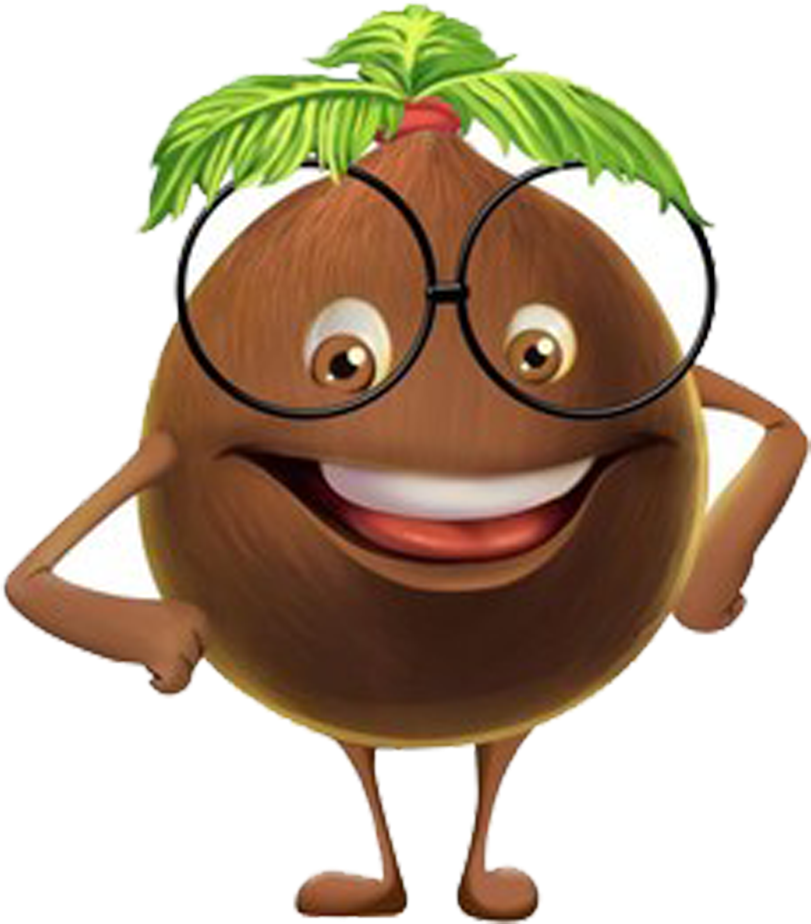Milk Nata De Coco - Cartoon Coconut (2953x2953), Png Download