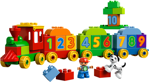 Lego-numeros - Lego Duplo Number Train (600x450), Png Download