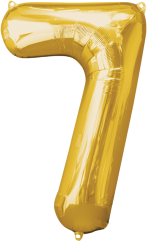 Numero 7 Dorado 28 Pulgadas Globo Metálico - Number 7 Gold Balloon (457x480), Png Download