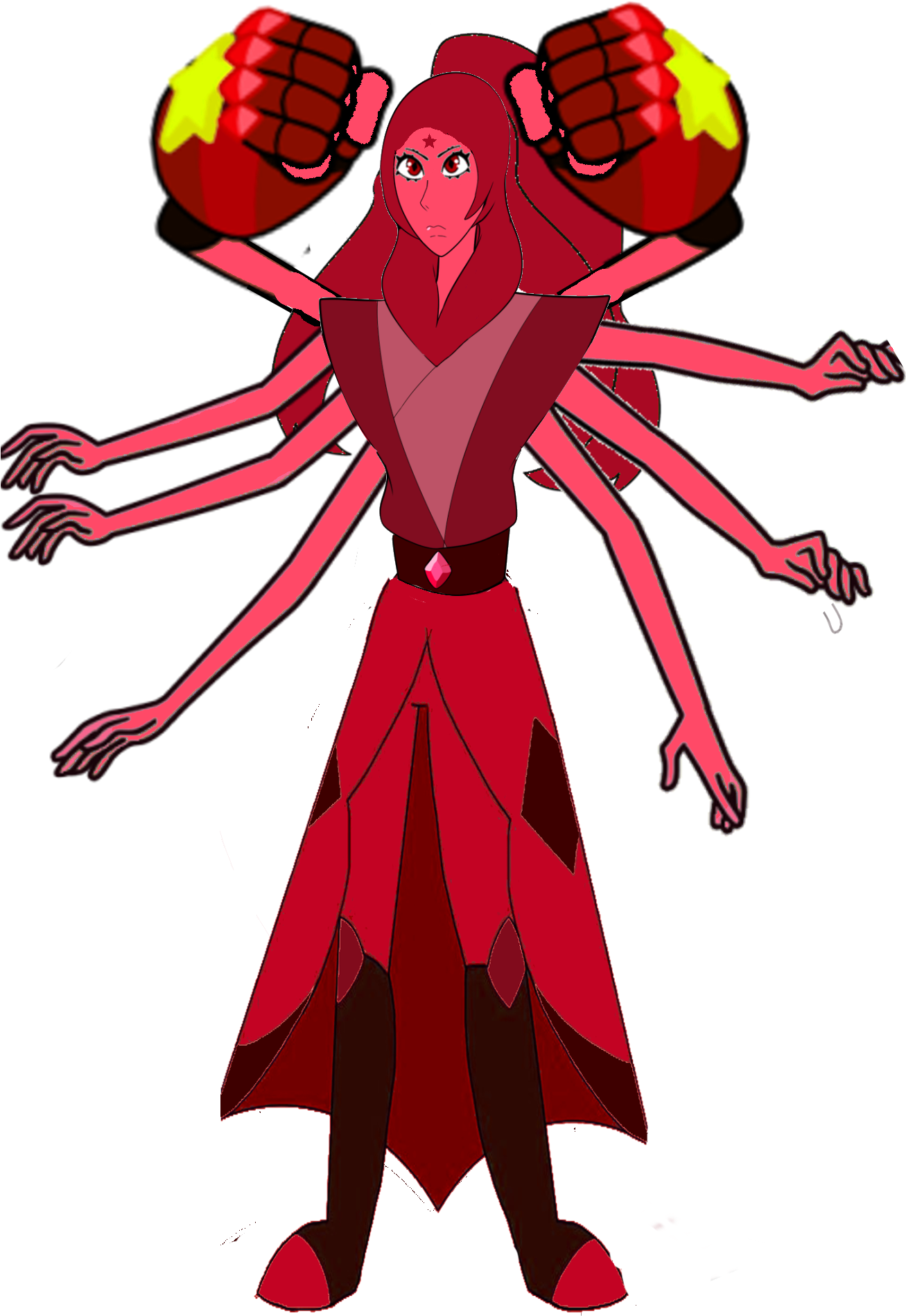Red Diamond Of The Nine Diamond - Cartoon (1306x1917), Png Download