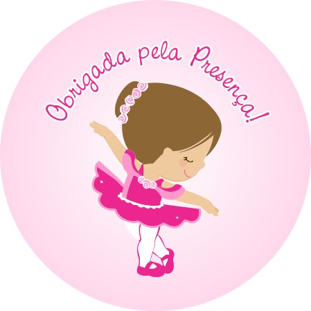 Adesivo Bailarina 3,5 Cm Redondo - Etiquetas De Bailarina Para Imprimir (449x449), Png Download