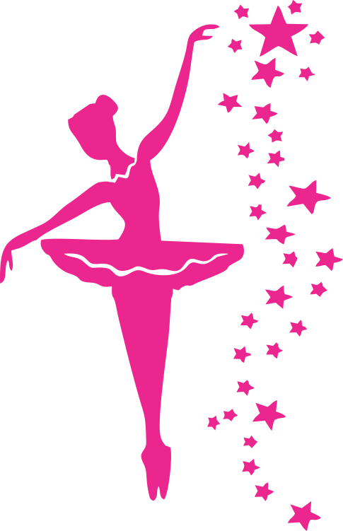 Adesivo Bailarina - Bailarina De Ballet Silueta Rosa (485x751), Png Download