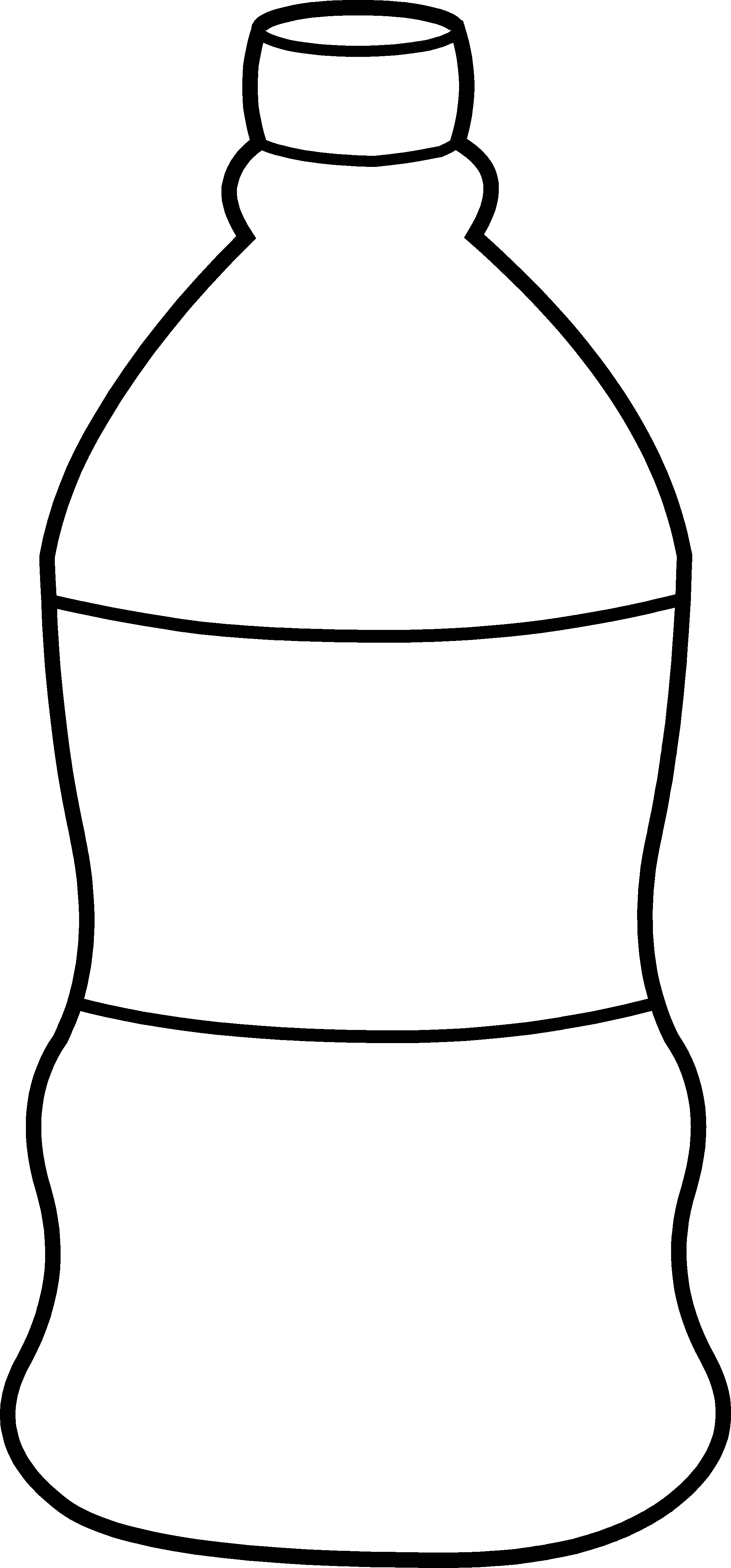 Water Black And White Measuring Cup Of Water Clipart - Water Bottle To Colour (2172x4660), Png Download