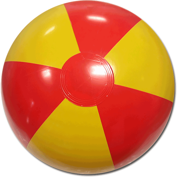 Red And Yellow Beach Ball (750x750), Png Download