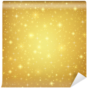 Abstract Golden Background With Sparkling Stars - Komar Wall Mural Xxl (400x400), Png Download