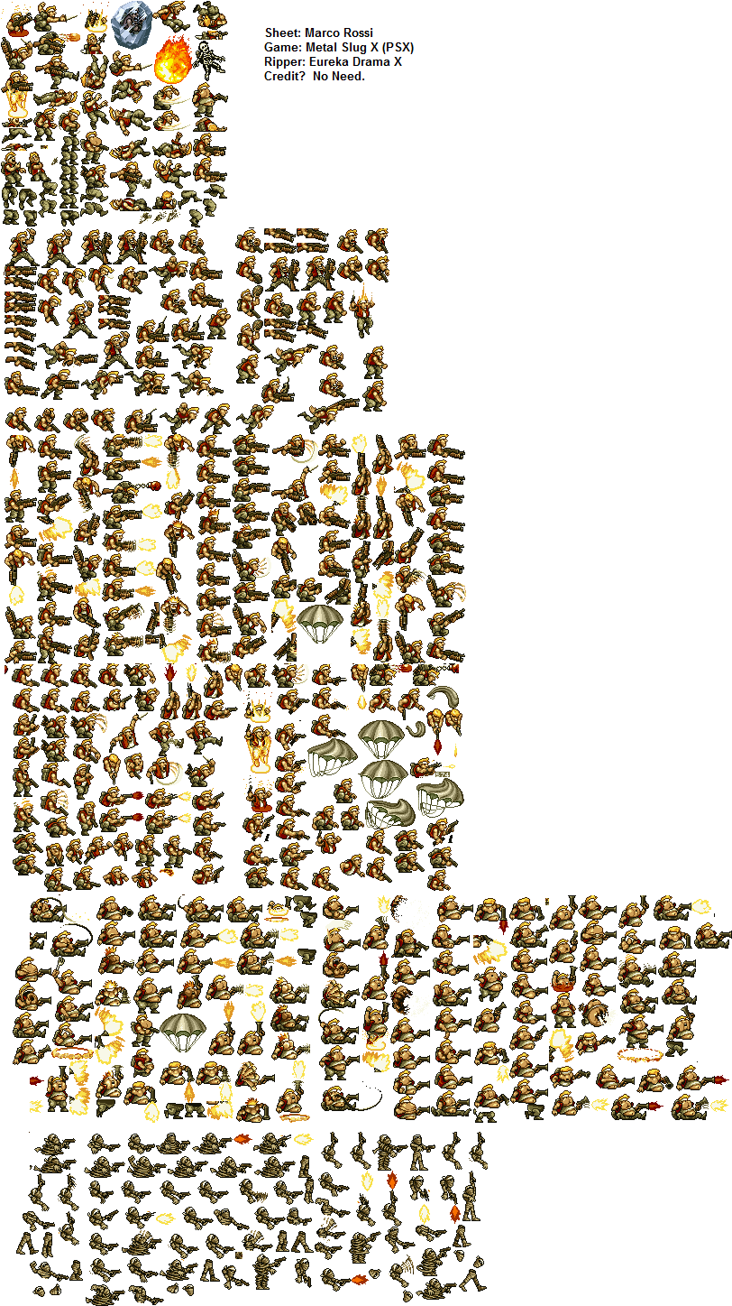 Click To View Full Size - Metal Slug Eri Sprite (863x1460), Png Download