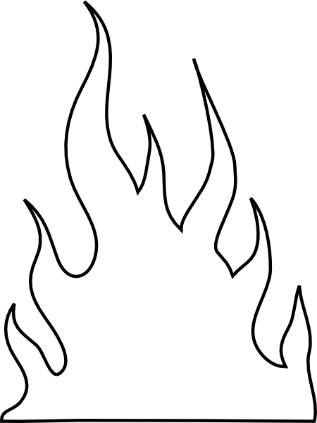 Flames Outlines Clip Art - White Flames Clipart (450x600), Png Download