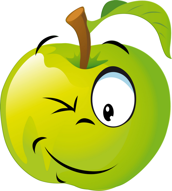 Funny Fruit 100 - Smiley Fruit (670x744), Png Download