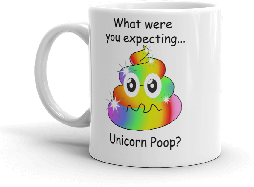Funny Unicorn Poop Emoji Mug - Mug (1000x1000), Png Download