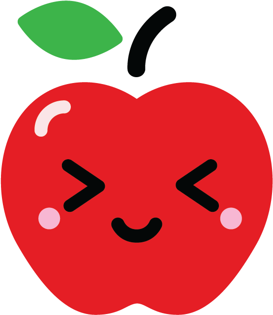 Caramel Apple Fruit Clip Art - Apple Kawaii Clipart (850x850), Png Download