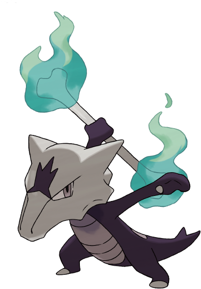 Alolan Marowak - Pokemon Sun And Moon Steel Types (444x617), Png Download