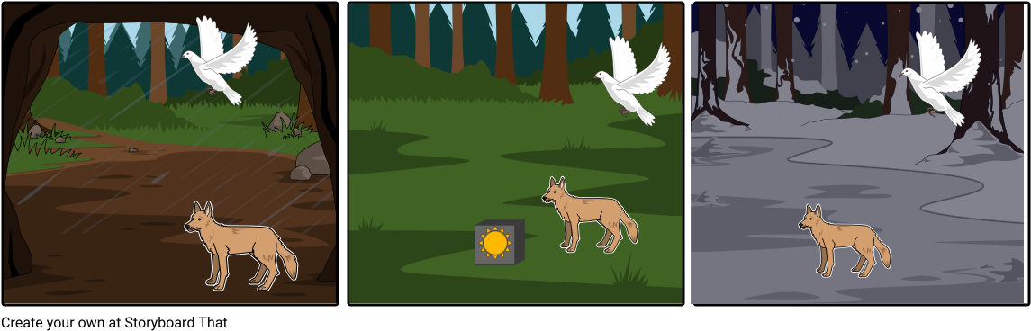 Coyote Steals The Sun And The Moon - Illustration (1164x385), Png Download