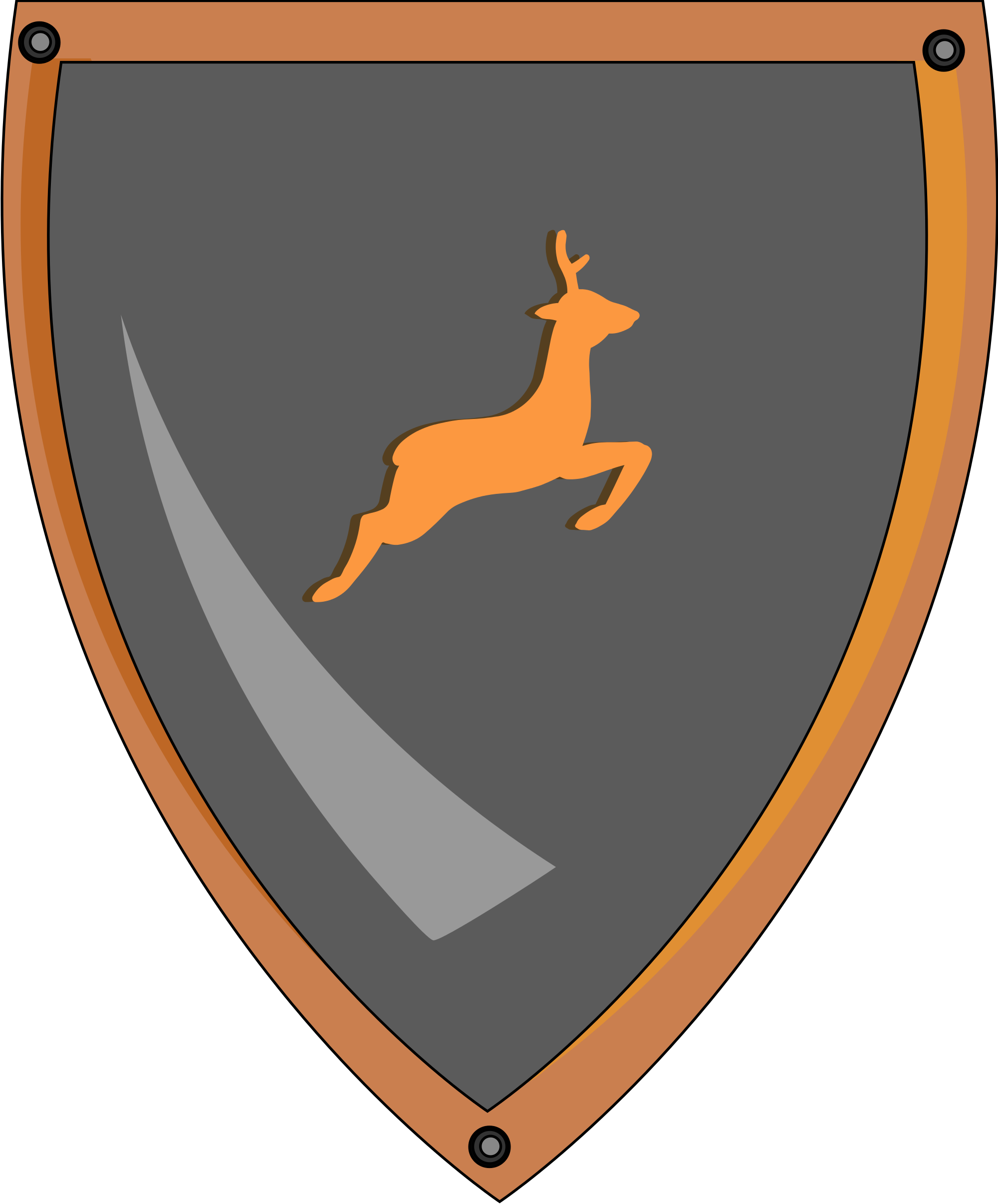 Open - Shield With Deer (2000x2411), Png Download