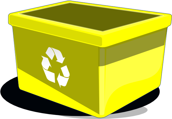 Yellow Clipart Recycle Bin - Blue Recycling Bin Png (552x596), Png Download