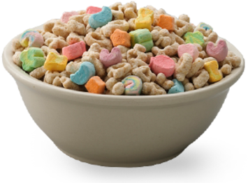 Transparent Cereal Lucky Charm - Lucky Charms Bowl Png (360x360), Png Download