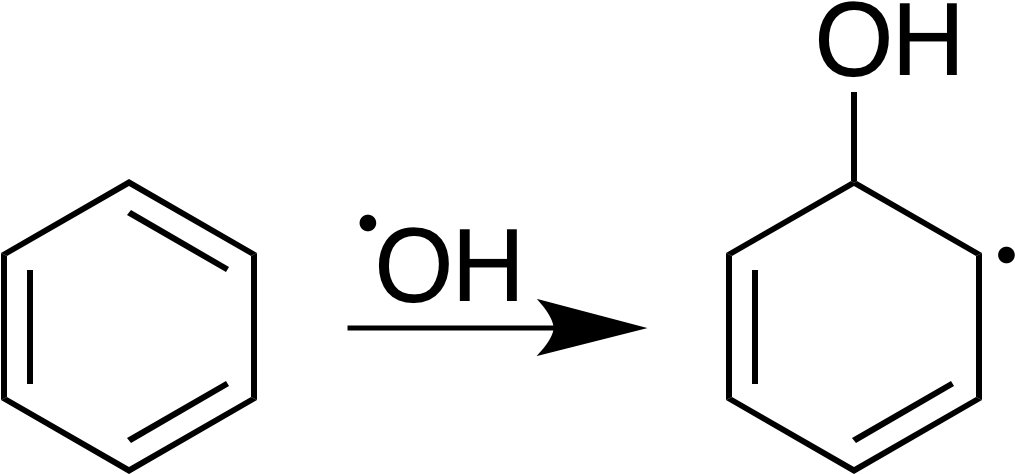 Benzene Hydroxyl Reaction - Structure (1055x527), Png Download
