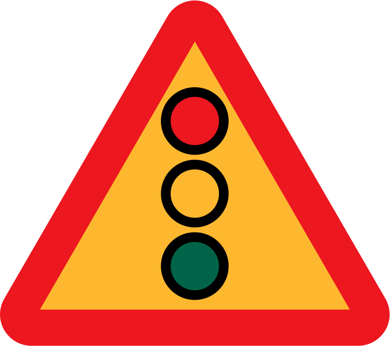 Sign, Cartoon, Signs, Ahead, Traffic, Light - Traffic Light Signal Ahead (640x568), Png Download