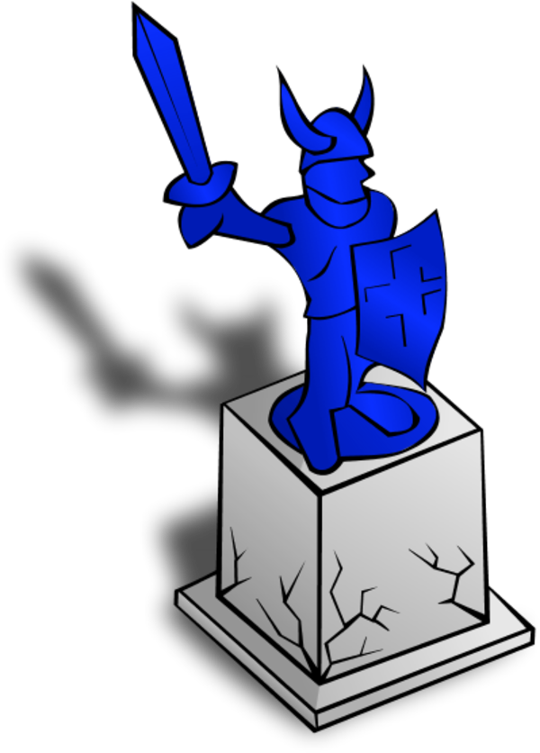 Knight Statue Holding Sword And Shield - Statue Clip Art (600x836), Png Download