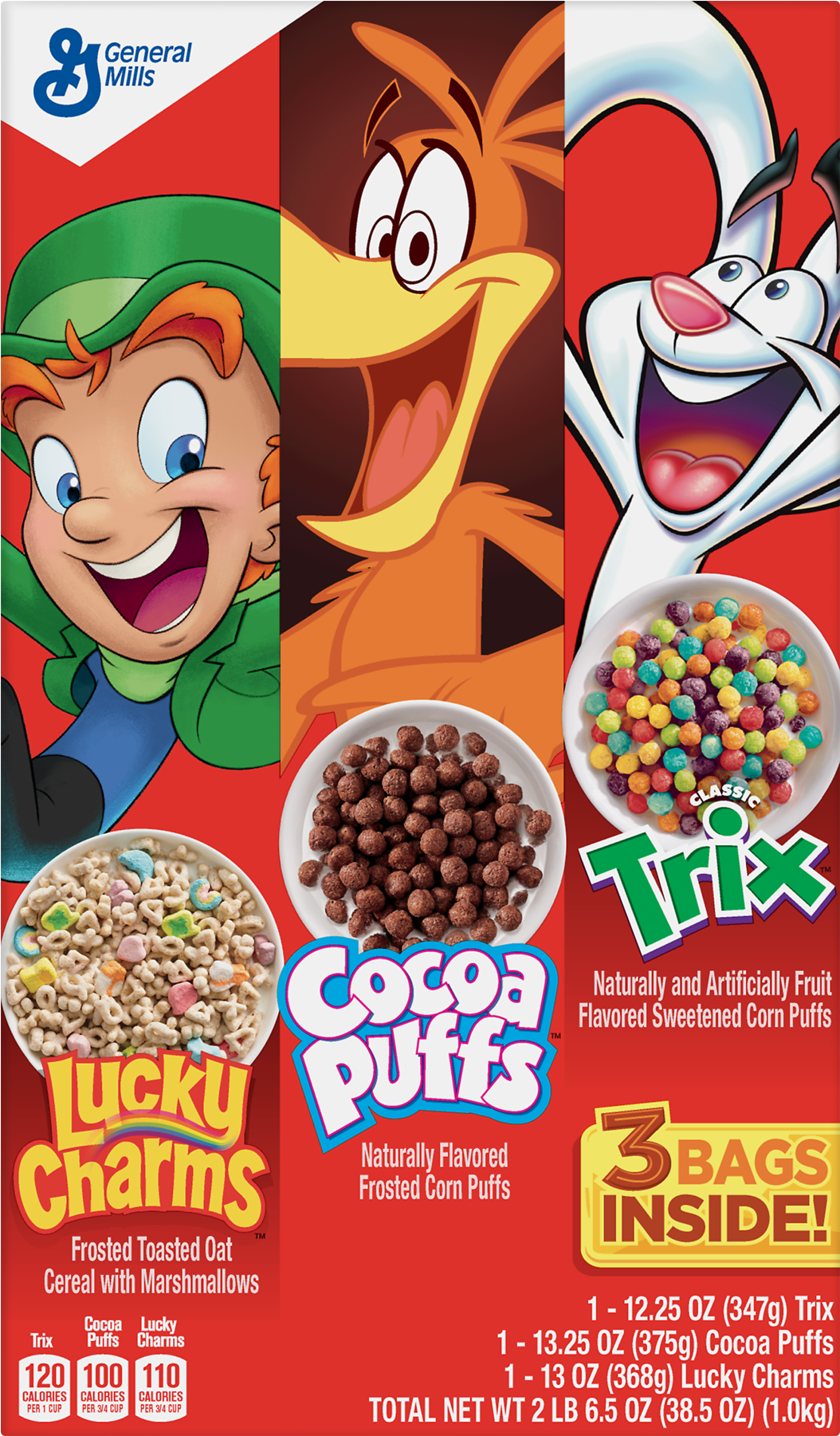 Kid Triple Pack - General Mills Lucky Charms - 11.5 Oz Box (1800x1800), Png Download