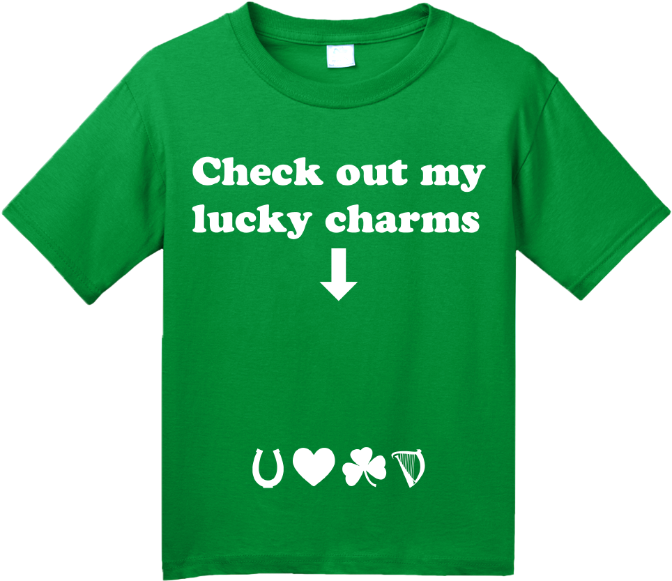 Youth Green Check Out My Lucky Charms - Love My Jack Russell (1010x1005), Png Download