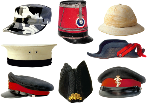 Military Uniforms,peaked Style - Kids Dress Up Hats (500x350), Png Download