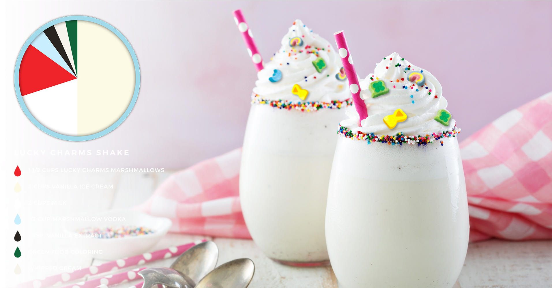 Lucky Charms Shake - Birthday Cake (1920x1000), Png Download