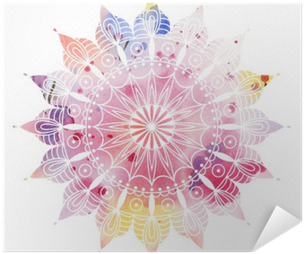 Mandala Colorful Watercolor - Art Print: Pilipa's Mandala Colorful Watercolor. Beautiful (400x400), Png Download
