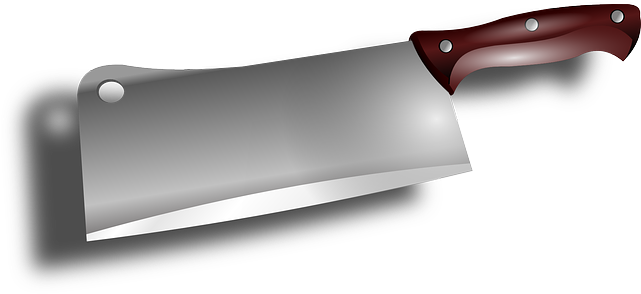 Cut, Kitchen, Cooking, Knife, Sharp, Blade - Meat Cleaver Clip Art (640x320), Png Download