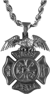 Firefighter Necklace With Eagle - Fire Department (700x300), Png Download