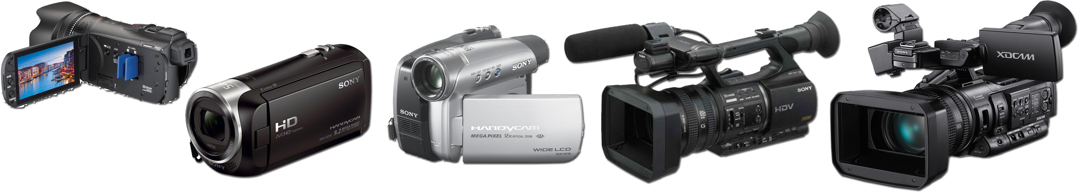 Camcorder Main Png - Different Types Of Video Camera (3602x1004), Png Download