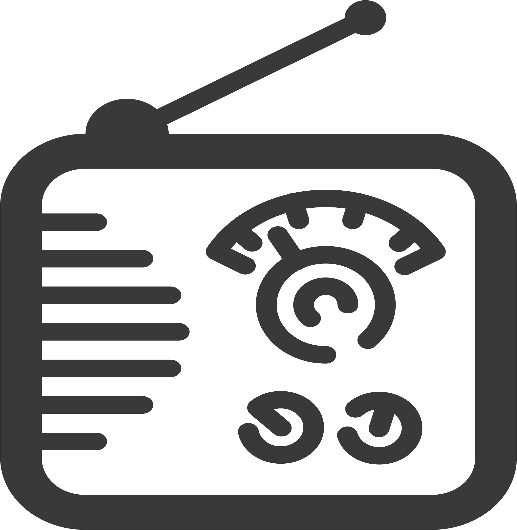 Radio Icon Vector Clipart Image - White Radio Icon Png (2091x2141), Png Download