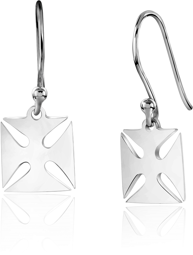Maltese Cross Earrings - Earring (1050x1050), Png Download