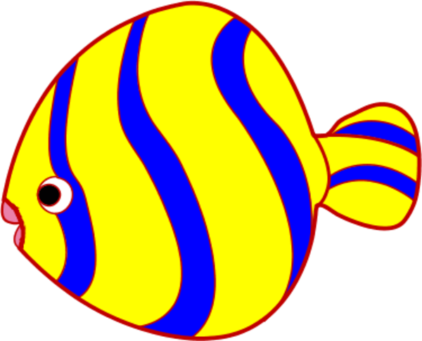 Cute Fish Clipart - Clipart Of Yellow Fish (600x486), Png Download