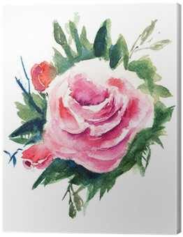 Roses Flowers, Watercolor Painting Canvas Print • Pixers® - Watercolor Painting (400x400), Png Download