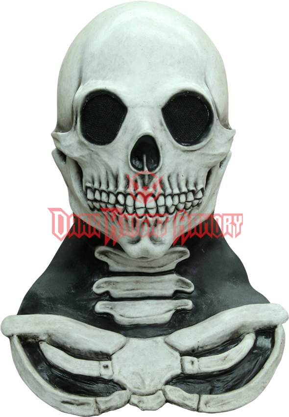 Long Neck White Skull Mask - Mask Head & Neck Skull Long White (850x850), Png Download