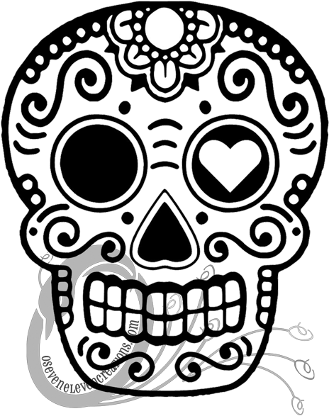 Collection Of Free Sugar Download On Detail Sugar For - Easy Simple Sugar Skull Drawing (474x600), Png Download