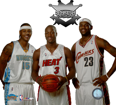 Carmelo Anothony, Dwayne Wade - Dwyane Wade Lebron Carmelo (400x362), Png Download