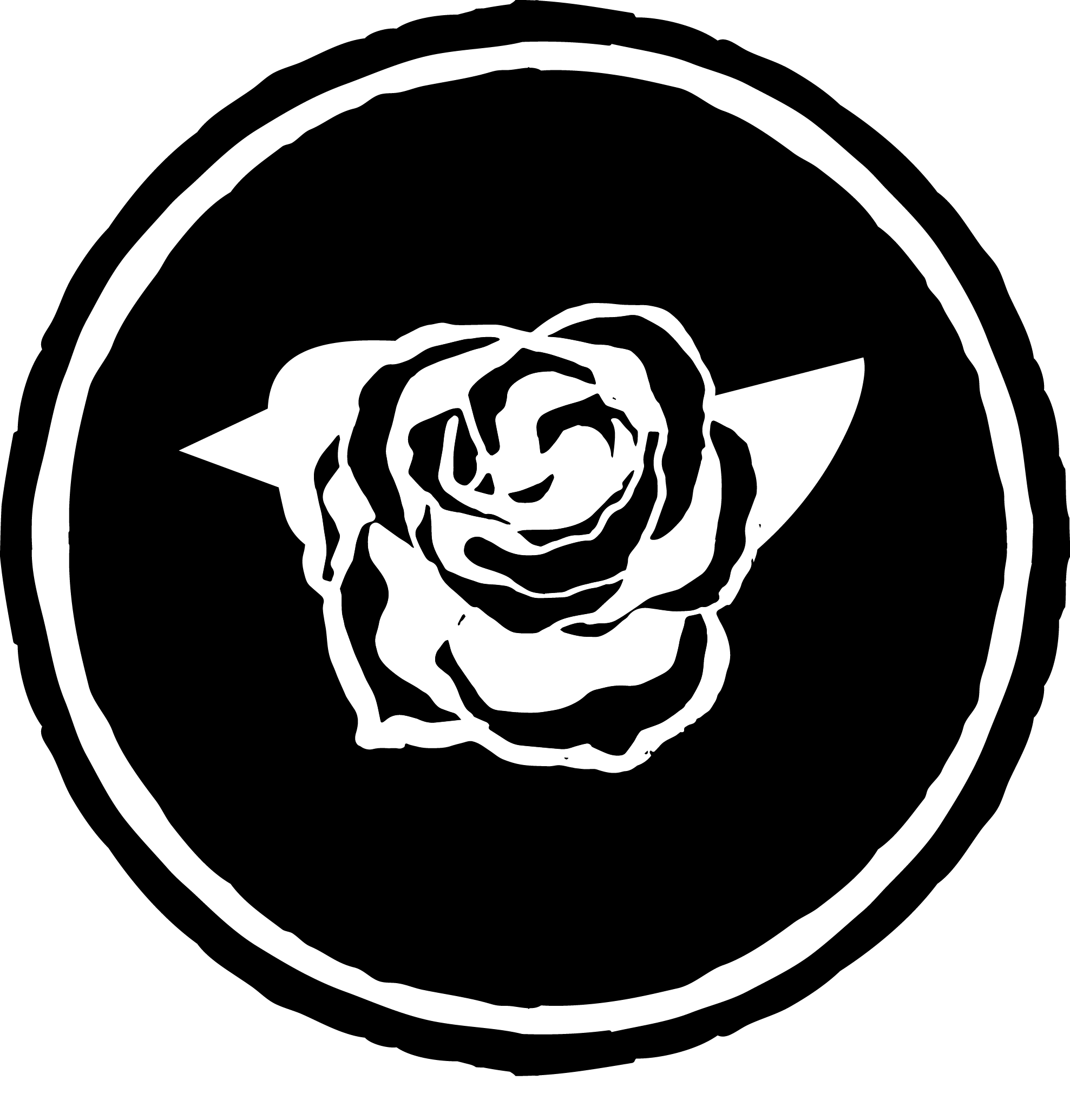Rose And Sparrow Salon - Black Rose In A Circle (1977x2070), Png Download