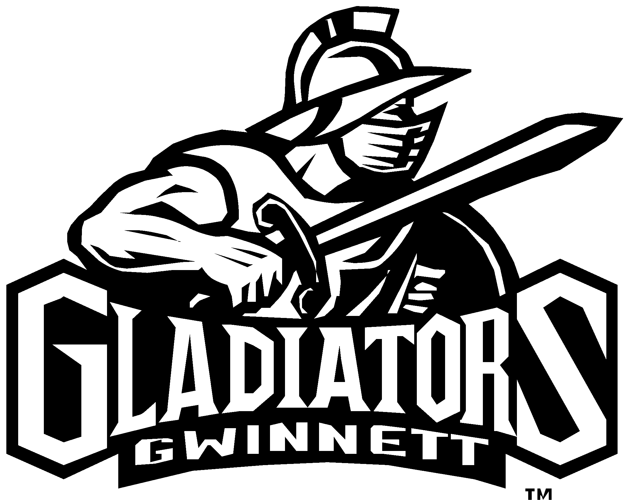 Gwinnett Gladiators Logo Black And White - Atlanta Gladiators Logo (2400x2400), Png Download