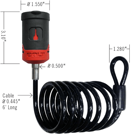 Bolt 7018450 Newer Gm Models Cable Lock (500x500), Png Download