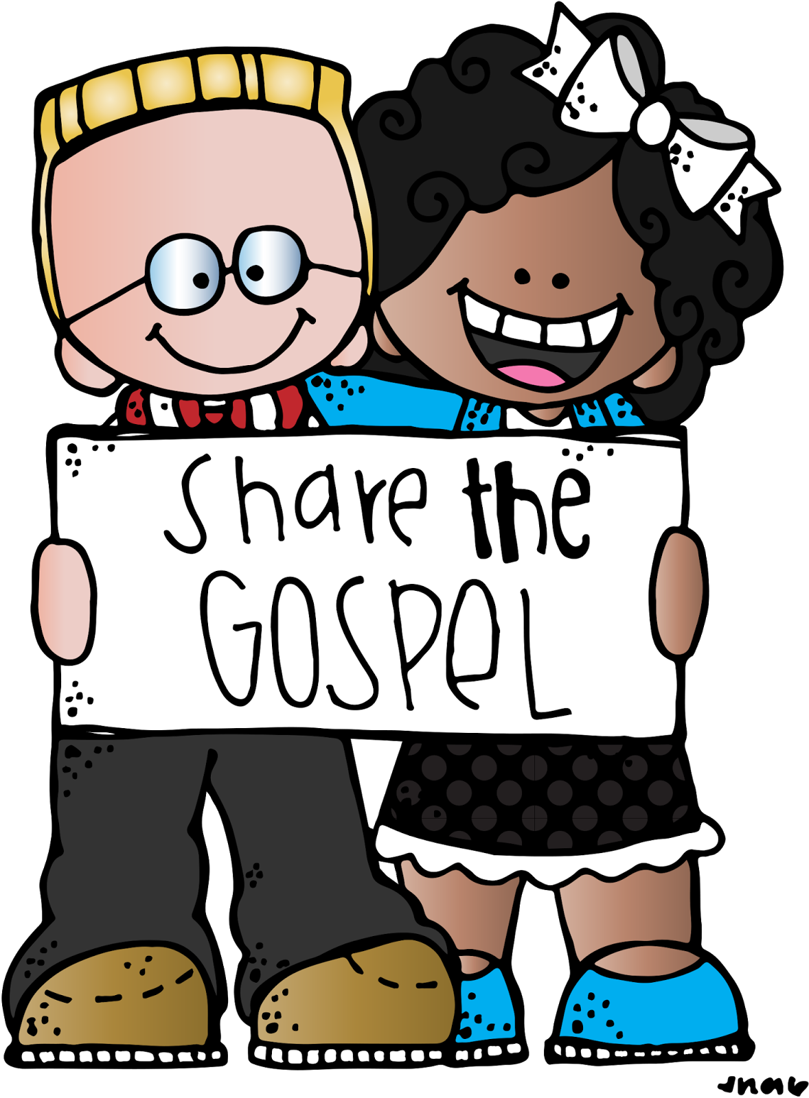 Look Here Cliparts - Share The Gospel Clipart (1178x1600), Png Download