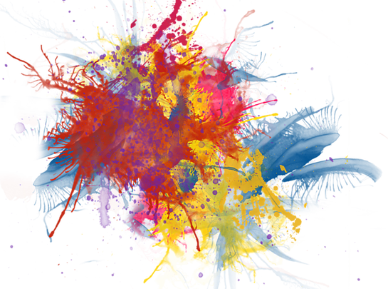 25 Pints Of Shock Top - Blue Expressive Abstract Watercolor Painting 37a (545x405), Png Download