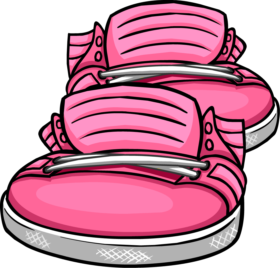 Neon Pink Sneakers Icon - Club Penguin Shoes (1148x1097), Png Download