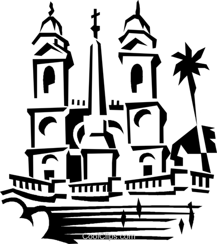 Spanish Steps, Rome, Italy Royalty Free Vector Clip - Rome Clip Art Transparent (427x480), Png Download