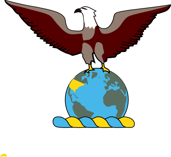 Eagle Over Globe Svg Clip Arts 600 X 551 Px (600x551), Png Download