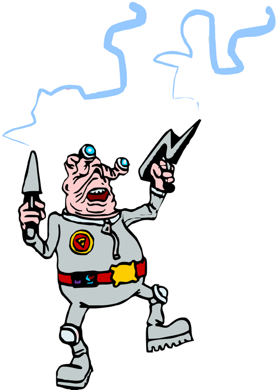 I Found These Classic Free 1998 Clipart Images Of Aliens - Cartoon (561x800), Png Download