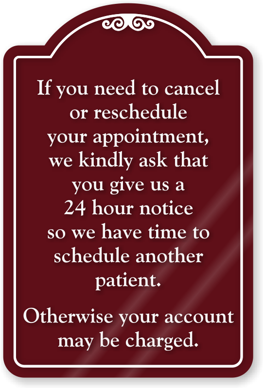 Cancel Or Reschedule Appointment Showcase Sign - Please Use Hand Sanitizer (800x800), Png Download