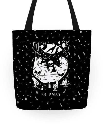 Go Away Aliens Tote - Go Away Aliens Tote Bag: Funny Tote Bag From Lookhuman. (484x484), Png Download